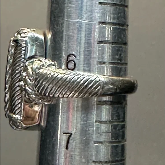 JUDITH RIPKA Sterling Silver Black Onyx & CZ Ring Size 6.5 - Picture 5 of 6